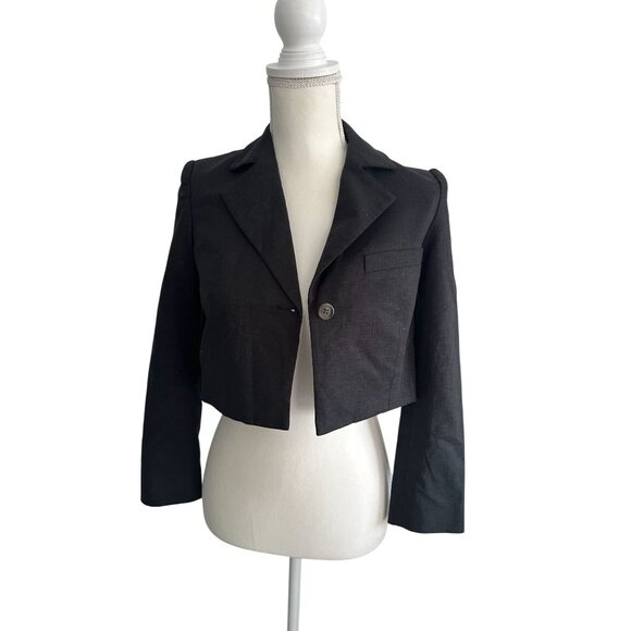 SOMETHING NAVY Black Cropped Blazer Jacket Size XXS NEW with tags - Picture 3 of 8